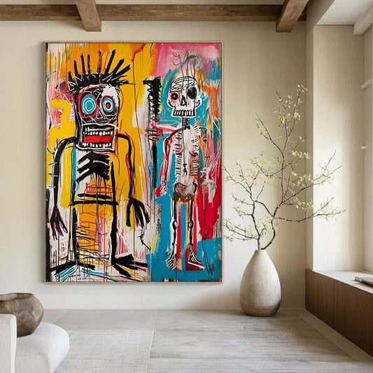 “Primitive Figure Duo” - Street Art - Inspired Painting On Canvas DTP099