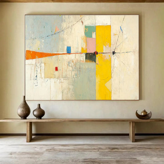 Colorful Abstract Composition - Abstract Cubist - Inspired Painting On Canvas DKH614