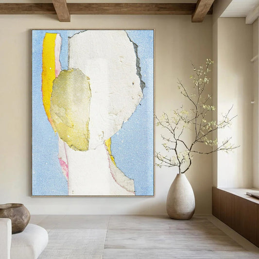 “Collage Portrait 3” - Mixed - media Abstract Portrait Painting On Canvas CT2225