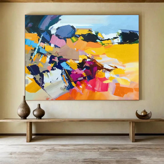 Vibrant Color Block Abstract - Modern Abstract Painting On Canvas DLZ187
