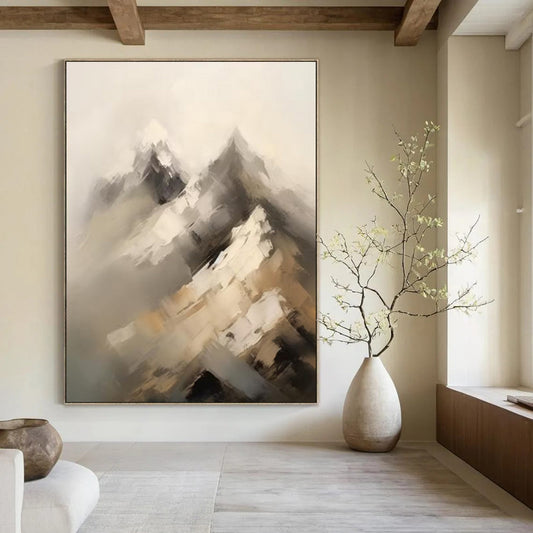 “Abstract Mountain Peaks” – Textured Landscape Oil CT2092