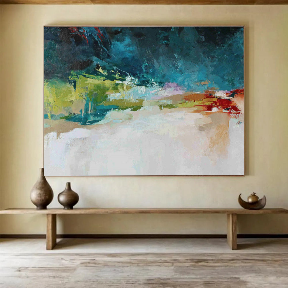 “Colorful Abstract Terrain” Abstract Acrylic Painting On Canvas DKH510