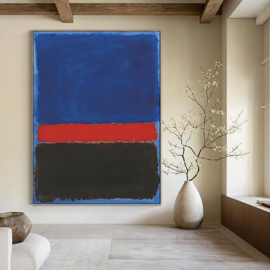 Blue Red and Black Layers Rothko - Inspired Color - Field Art CT1954