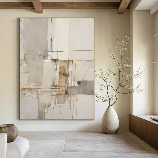 Minimalist Abstract with Delicate Lines - Abstract Painting On Canvas DKH1309