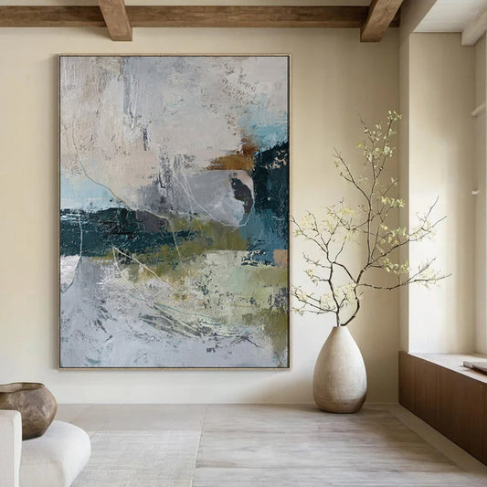 Mixed Color Abstract Layers Modernist Textured Art CT1922