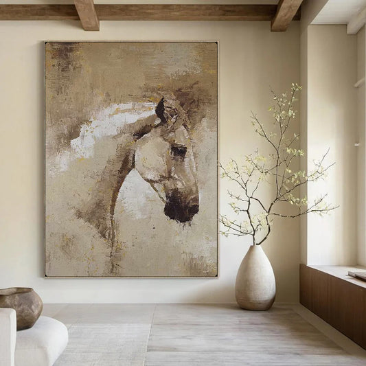 “Abstract Horse Portrait” – Impressionistic Oil Painting On Canvas CT2176