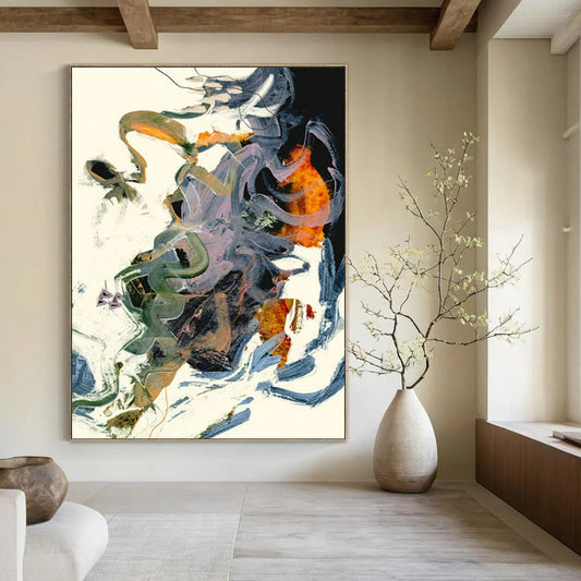 Colorful, Tangled Abstract Forms - Abstract Painting On Canvas CT2312