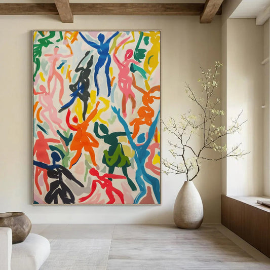 Colorful Dancing Figures - Expressionist People - Themed Painting On Canvas CT2257