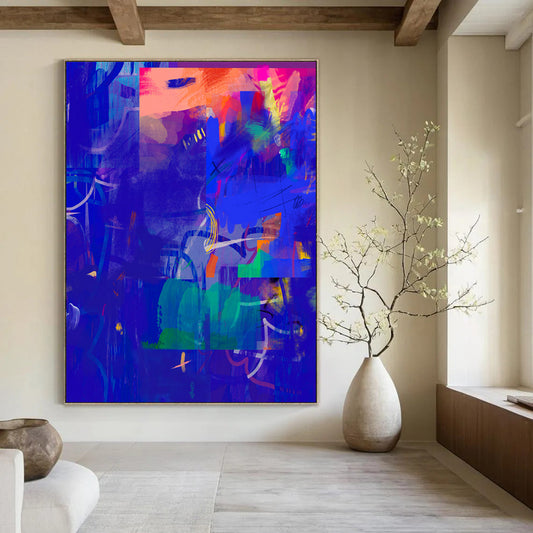 “Blue - Purple Abstract Energy” - Dynamic Abstract Art CT2007