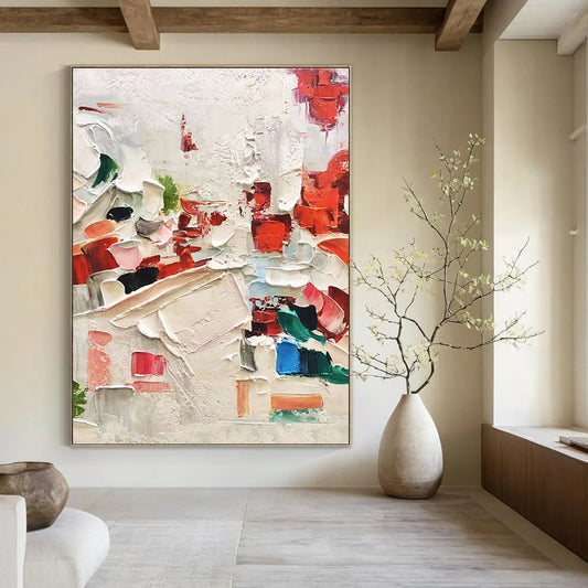 “Colorful Impasto Collage” - Vibrant Textured Abstract Painting DKH1044