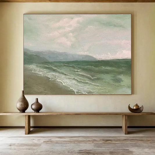 Seascape with Gentle Waves - Realistic Landscape Painting On Canvas DKH604