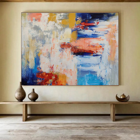 Vibrant Abstract Fusion - Abstract Expressionist Painting On Canvas DKH646