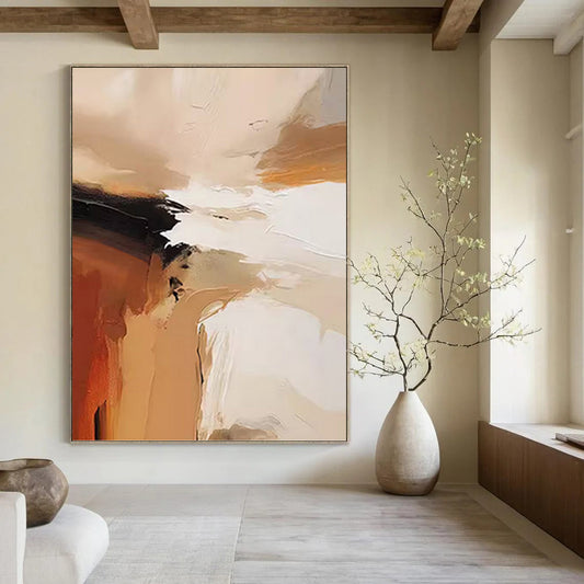 Warm Tones Mix - Abstract Impasto Painting On Canvas DKH1243