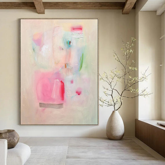 Soft Pastels, Minimal Shapes - "Gentle Whispers" - Abstract Minimalist Painting CT1854