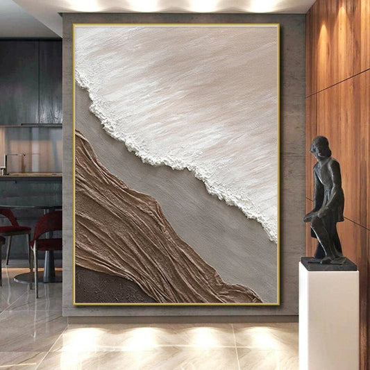 Earth - Toned Textured Layers, “Desert Folds” - Mixed - Media Textured Painting CT0726