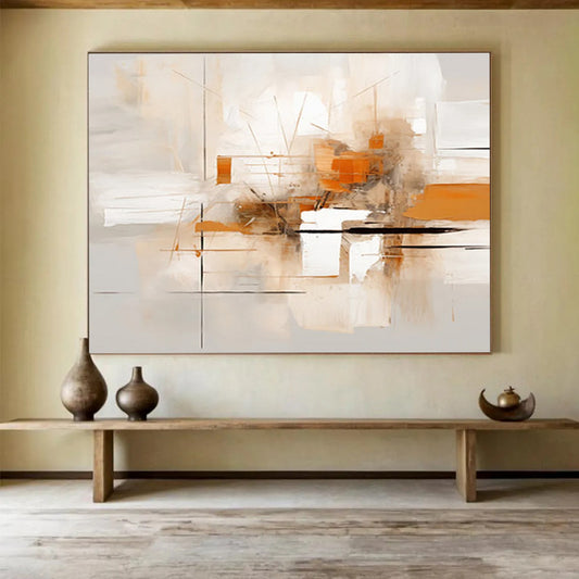 “Subtle Tones Abstract Geometry” Minimalist Abstract Painting On Canvas DLZ097