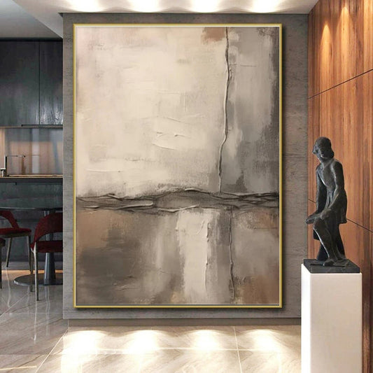 Beige - Gray Textured Blocks, "Subtle Structure" - Abstract Textured Painting CT0711