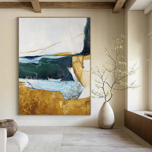 “Seascape - Inspired Abstract” - Abstract Painting On Canvas CT2337