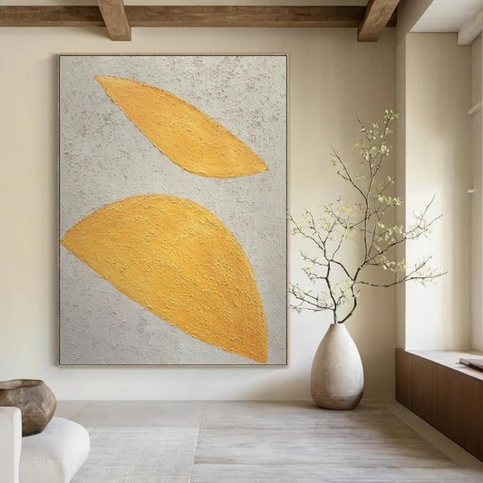 “Yellow - White Textured Leaves” – Abstract Leaf Art CT0990