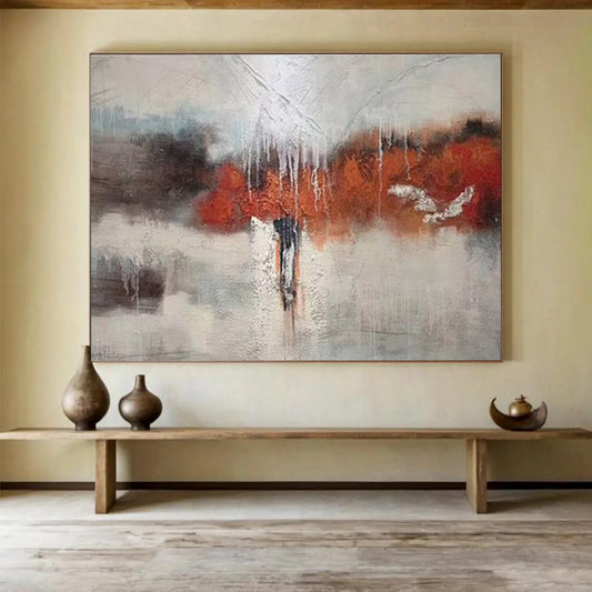 Abstract Landscape with Dripping Paint Painting On Canvas DKH299