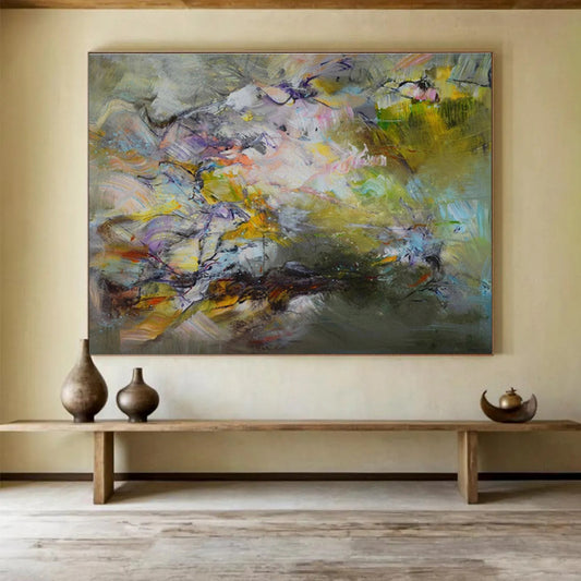 Dreamy Color Fusion Abstract Painting On Canvas DKH658