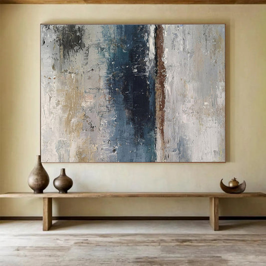 Muted Tones Textured Abstract Painting On Canvas DKH293