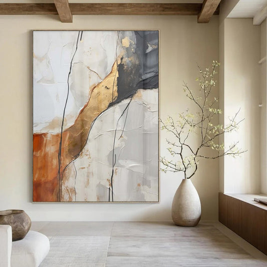 “Textured Earth - Tone Abstraction” – Textured Abstract Art CT1046