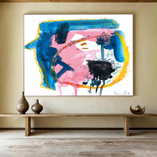 “Colorful Abstract Portrait” Playful Figurative Painting On Canvas DLZ117