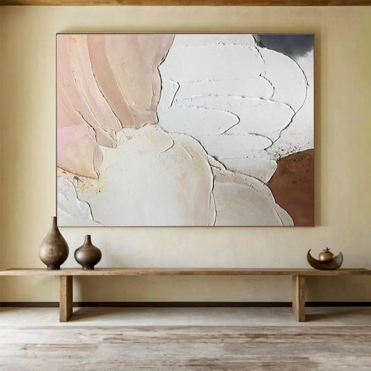 Textured Pastel Shapes Painting On Canvas DKH184