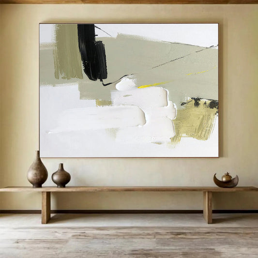 Subtle Color Accent Abstract Painting On Canvas DKH314