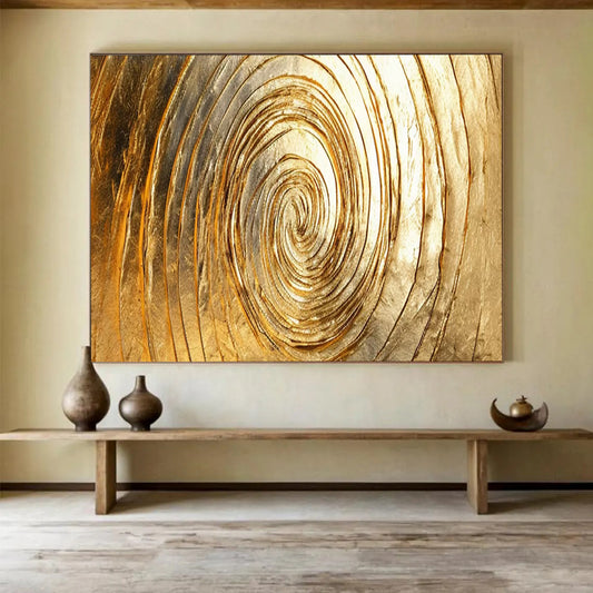 “Golden Spiral Textures” Abstract Textured Painting On Canvas DLZ167