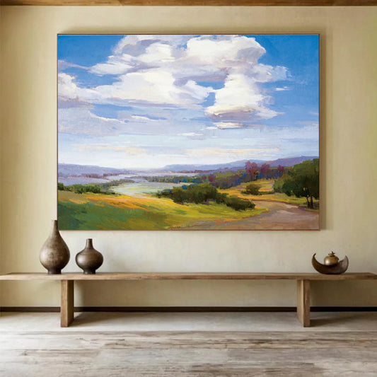 “Vibrant Sky - Land” Impressionist Oil Painting On Canvas DKH434