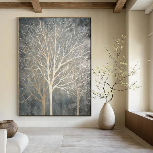 “Winter Bare Trees” - Minimalist Nature Acrylic on Canvas CT1887