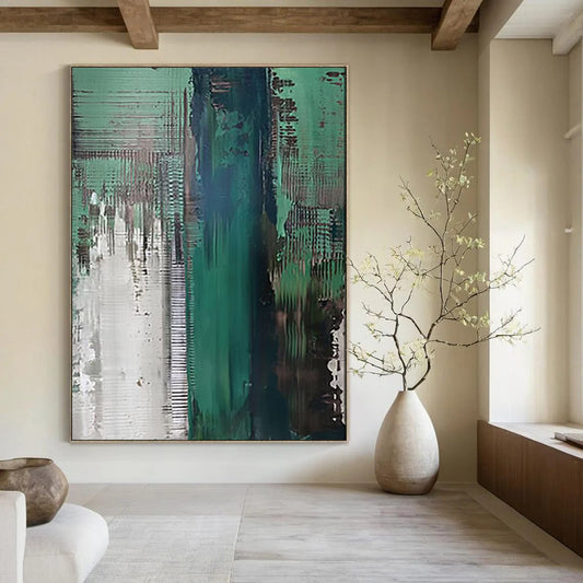 “Teal and Green Abstract” - Modern Abstract Art CT2021