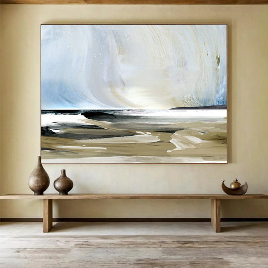 “Coastal Abstract” Seaside - Inspired Painting On Canvas DLZ116
