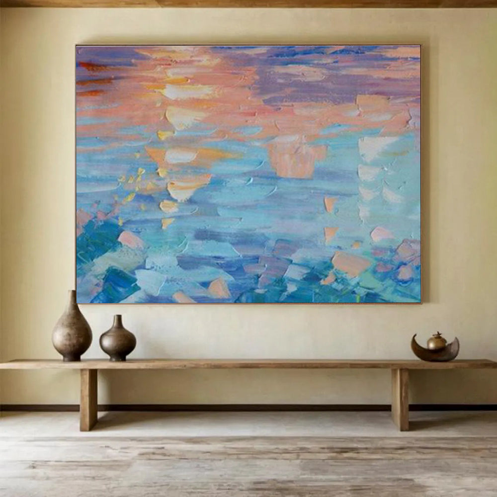 Colorful Sunset Reflection On Water Painting On Canvas DKH662