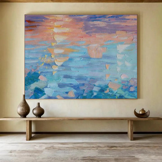 Colorful Sunset Reflection On Water Painting On Canvas DKH662