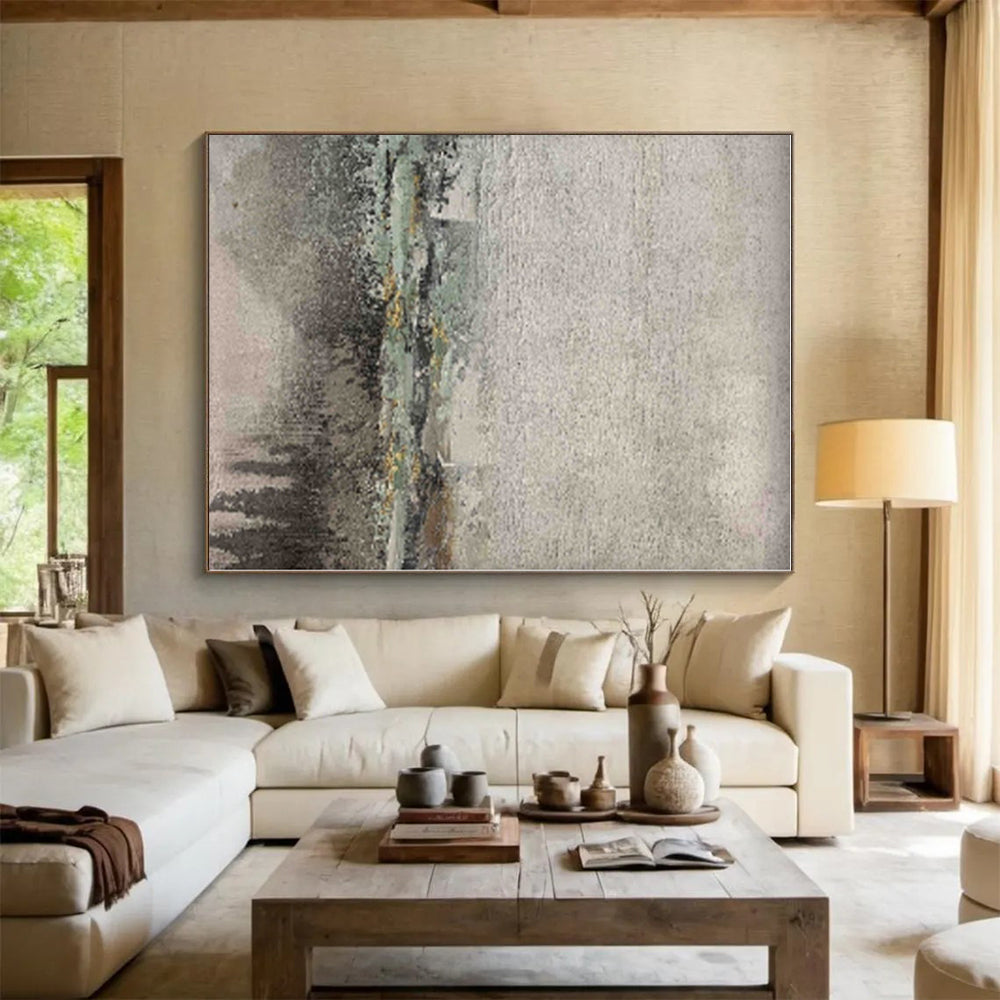 “Misty Grey Landscape”,Impressionistic Abstract Oil Painting CT0565