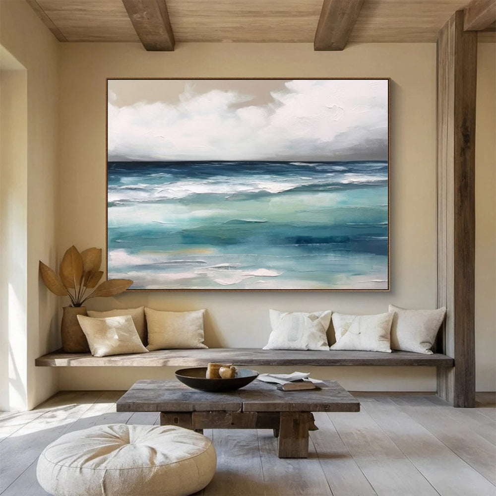 “Textured Sea” - A textured seascape with layered blues and whites CT1641