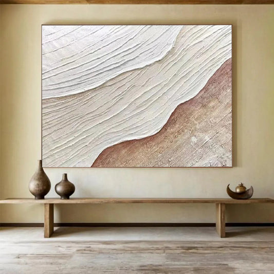 “Textured Earth Layers” - Tones of white, beige, brown; layered, textured patterns resembling geological formations CT1553