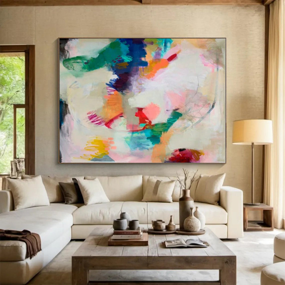 “Colorful Free - form Collage”,Abstract Expressionist Art CT0597