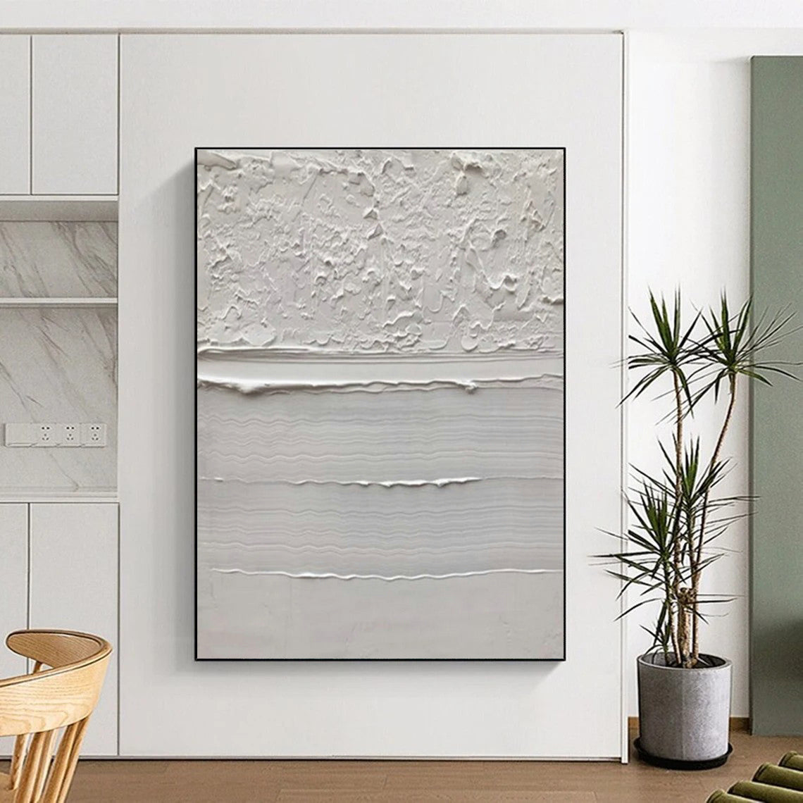 “White Textured Minimalist Art”,Abstract Minimalist Art CT0611
