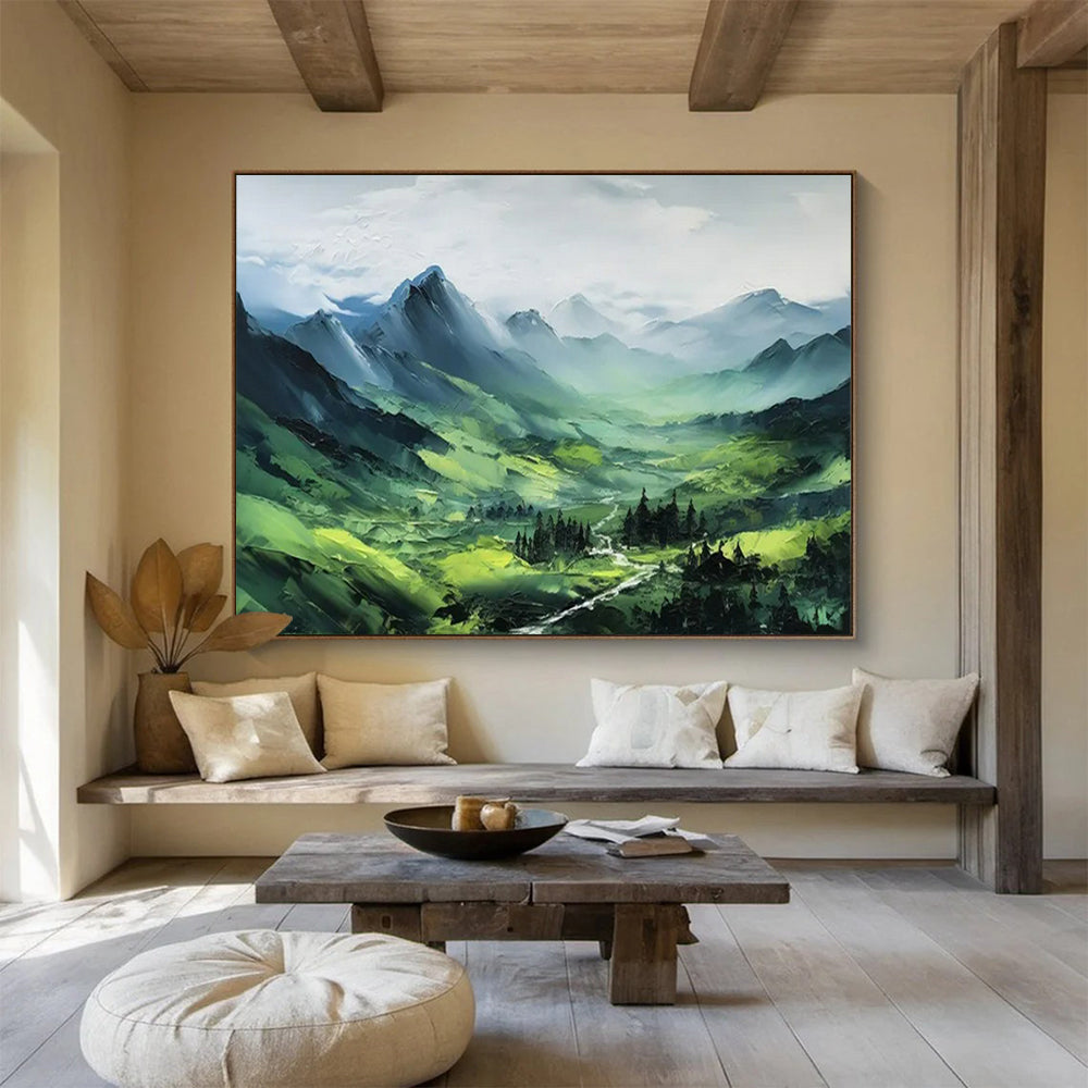 “Green Mountain Valley” – Impressionistic Landscape Oil Painting CT1770