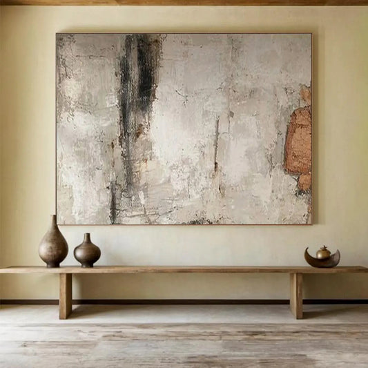 “Earthy Textured Gray” - Grays, browns; subtle, cracked - texture abstraction CT1625