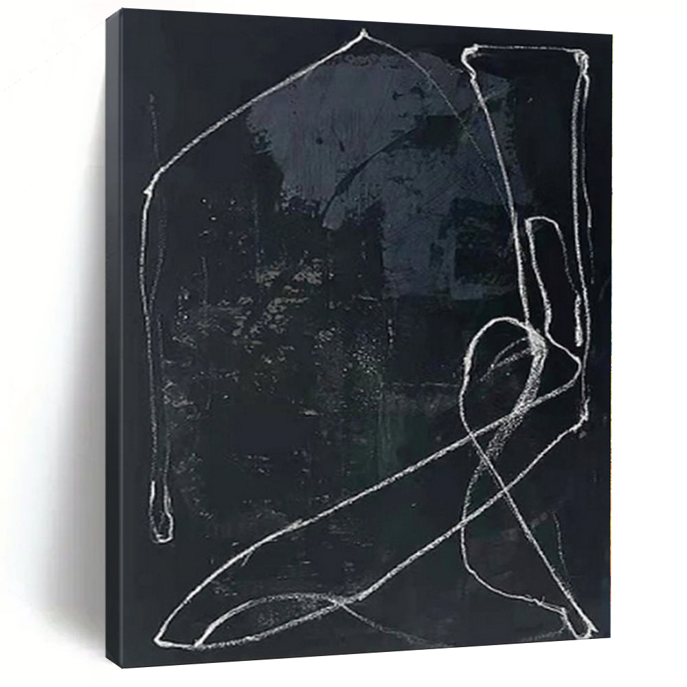 “Black - White Textured Line” Charcoal Drawing CT0161