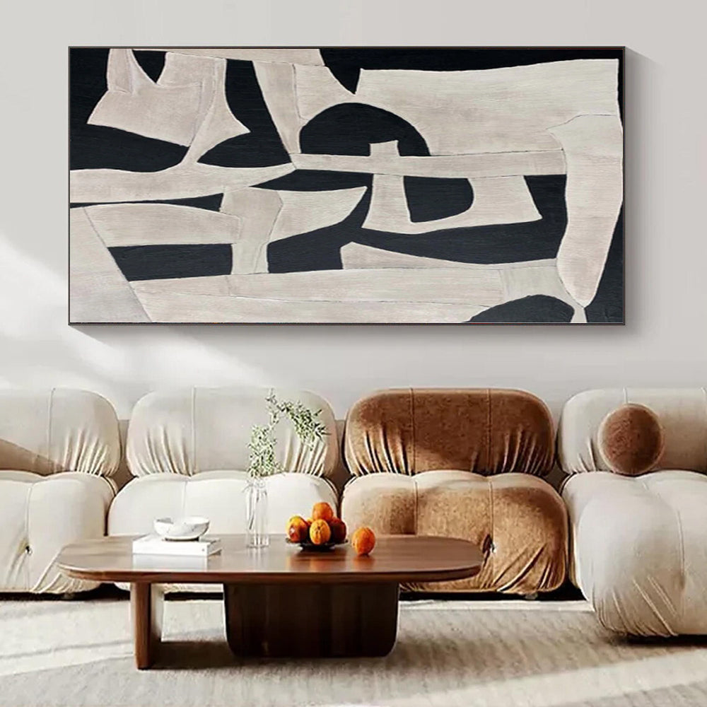 “Black - White Abstract Forms” Abstract Acrylic Painting CT0132