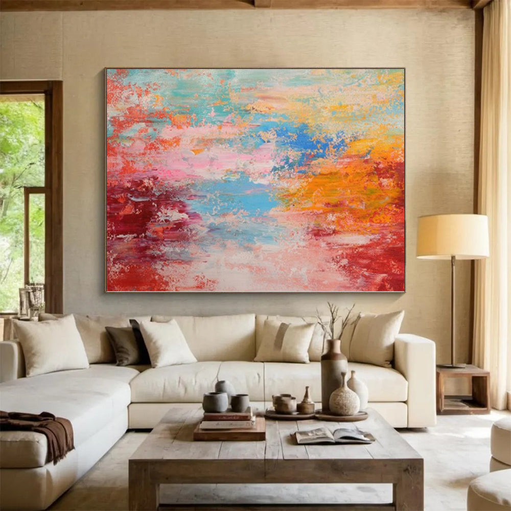 “Color Explosion Abstraction” - Abstract Art with Multicolored, Textured Patches CT0030
