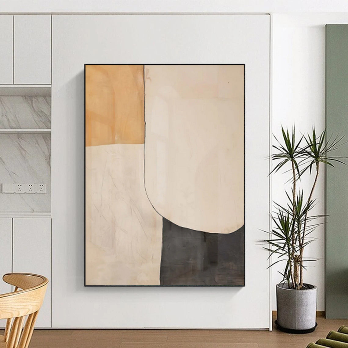 “Beige - Gray Abstract Shapes” - Abstract Minimalist Art CT0453