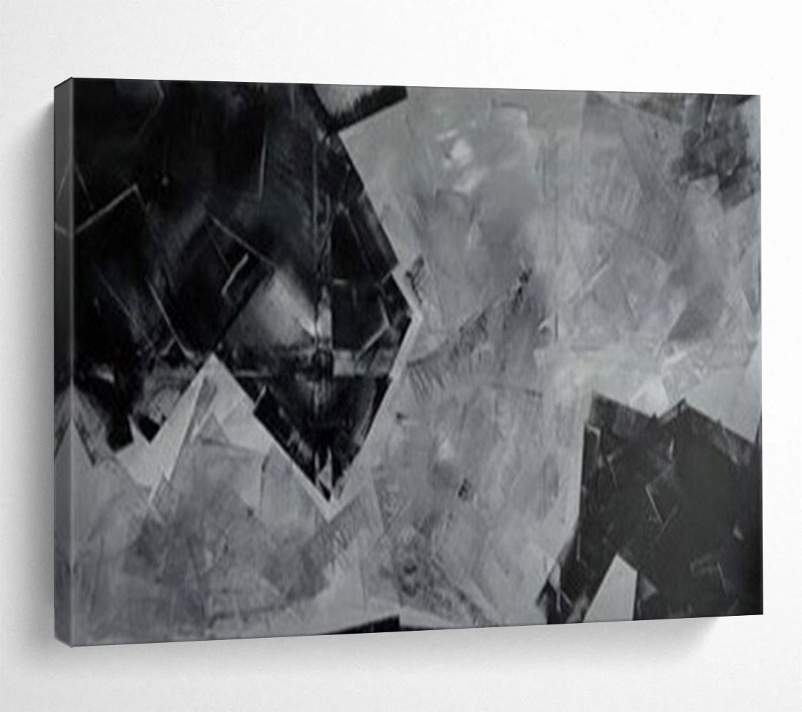 “Geometric Shadow Play” – Abstract Acrylic Painting CT1732