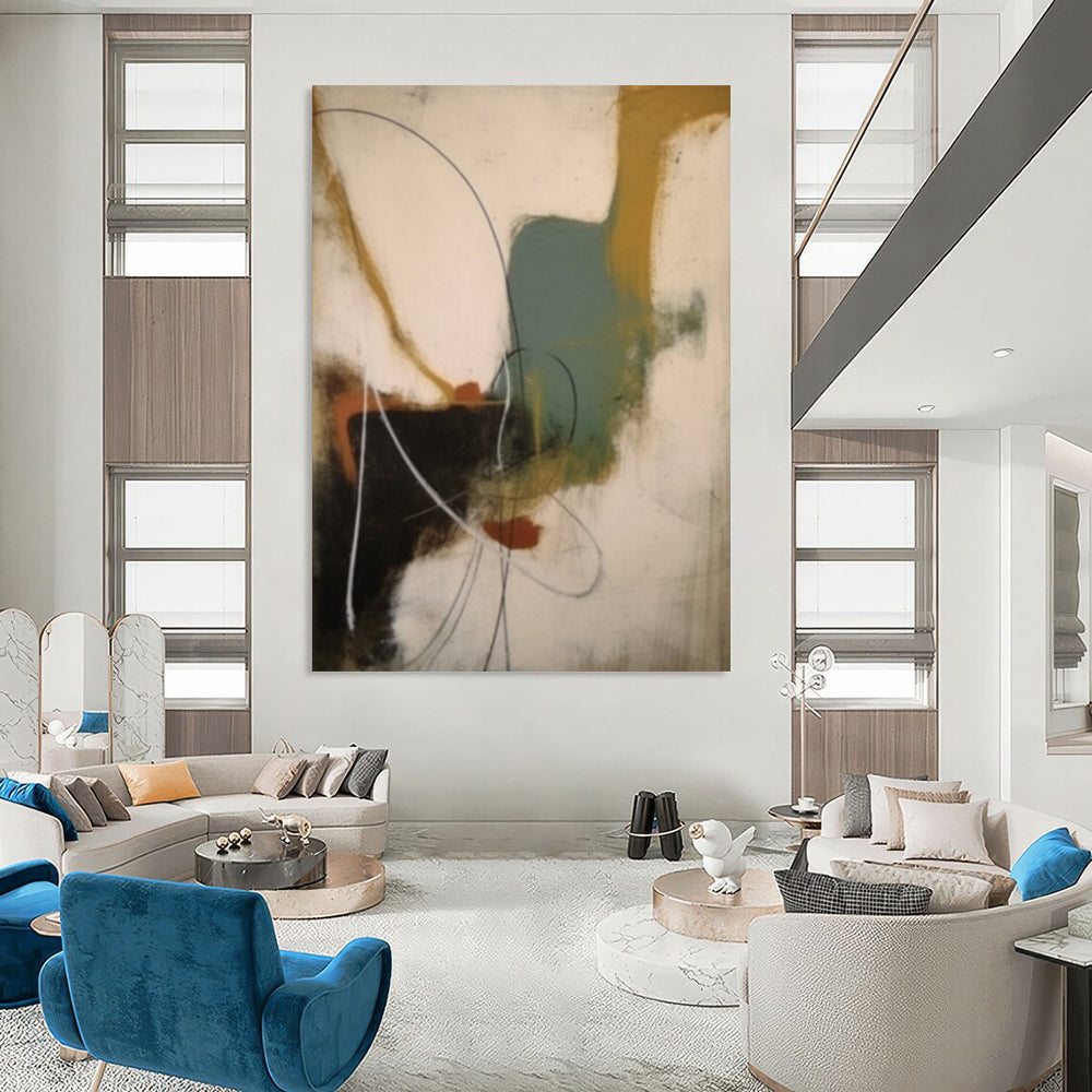 “Colorful, Abstract Fusion ‘Vibrant Interplay’” - Impasto Abstract Painting On Canvas DTP364